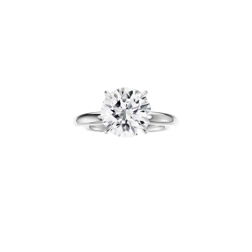 18ct EF VS laboratory grown diamond classic d ring with a round brilliant diamond in a hidden halo setting